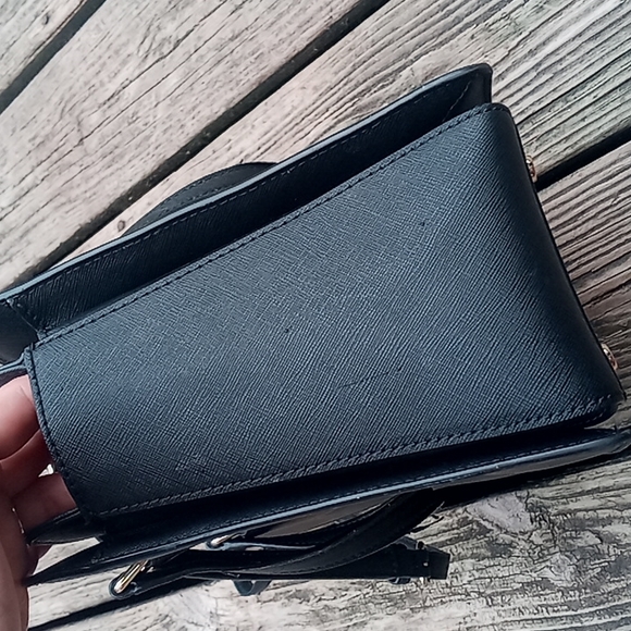 Kate spade black leather satchel crossbody handbag purse EUC tote bag authentic - Picture 9 of 11